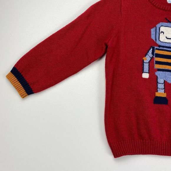 Mayoral Toddler Boys 9M 74cm Robot Red Knitted Pullover Long Sleeve Sweater NWT - Picture 2 of 12